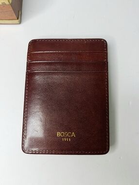 Bosca 1911 Dark Brown Old Leather Card Wallet